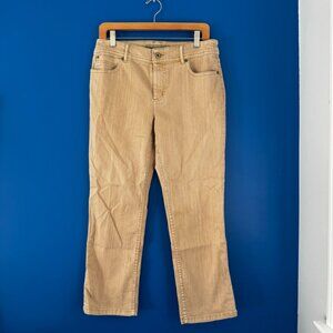 Chico's Platinum Denim Womens Tan Beige Ultimate Fit Basic Classic - Size M/10